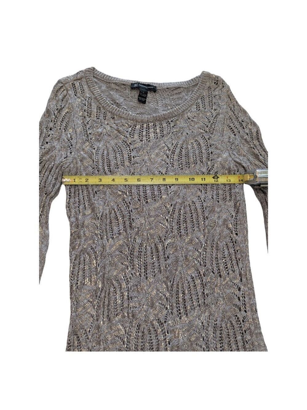 INC International Concepts Metallic Knit Sweater Dress | Size L - Picture 8 of 11